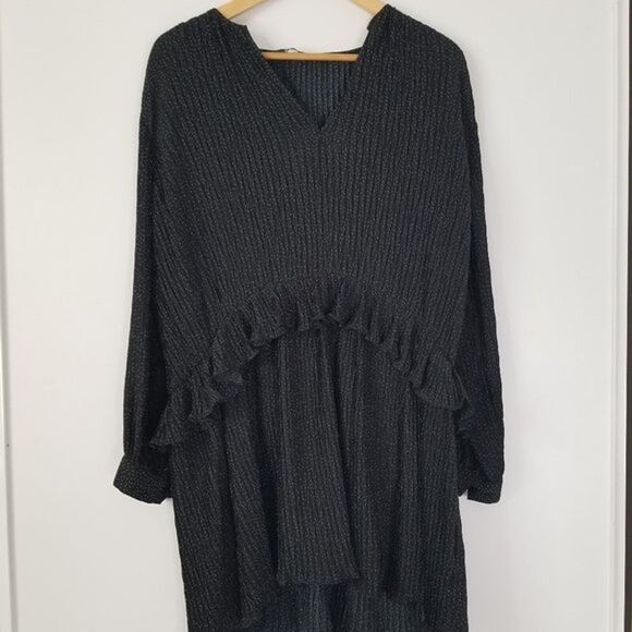 Zara Mini Ruffle Black Polka Dot Dress size XS - Picture 8 of 12